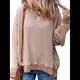 thumbnail image 2 of Sudadera Holgada de Otoño para Mujer, Informal, de Punto A Rayas, Larga, Cuello Redondo, Abertura, Tipo Túnica Albaricoque L, 2 of 10