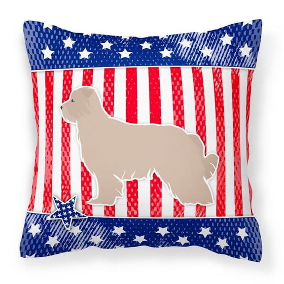 Carolines Treasures BB3318PW1818 USA Patriotic Pyrenean Shepherd Fabric Decorative Pillow