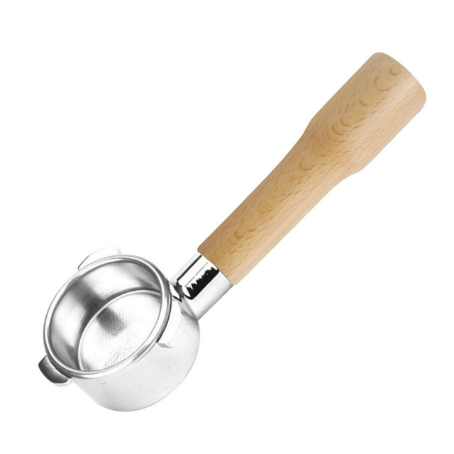 Yeacher 54mm Coffee Bottomless Portafilter with Filter Basket & Wooden Handle Replacement for Breville 880/870/850 Coffee Machine Tool Reusable Alloy Filters Coffee Extraction Accessories