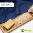thumbnail image 5 of Premium 8 Pieces Towel Set including 2 Bath Towels 30" x 56", 2 Hand Towels 18" x 30" and 4 Washcloths 13" x 13" - Color: Navy Blue | 100% Cotton |Machine Washable high Absorbency, 5 of 9