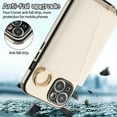 thumbnail image 3 of Wallet Case for iPhone 15, Detachable Crossbody Case Ring Wallet with Card Holder Lens Protective Film, Folio PU Leather Phone Cover Strap Lanyard for iPhone 15 Case, White, 3 of 8