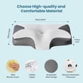 thumbnail image 3 of TOPCOMFY Ergonomic Neck Pillow with Memory Foam for Neck Support Removable Pillowcase for Side Back and Stomach Sleepers, Gray, 3 of 4