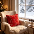 thumbnail image 4 of WWG Velvet Christmas Pillow Cover 18x18, Decorative Throw Pillow Case with Rhinestone Beaded Pattern, Hidden Zipper, Washable, for Sofa Couch Bed Living Room Couch, 4 of 6