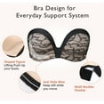 thumbnail image 6 of Exerin Push Up Bras Seamless Wireless Anti-Slip Women's Strapless Bra Shape Support Lift(Black Flower,34C), 6 of 6
