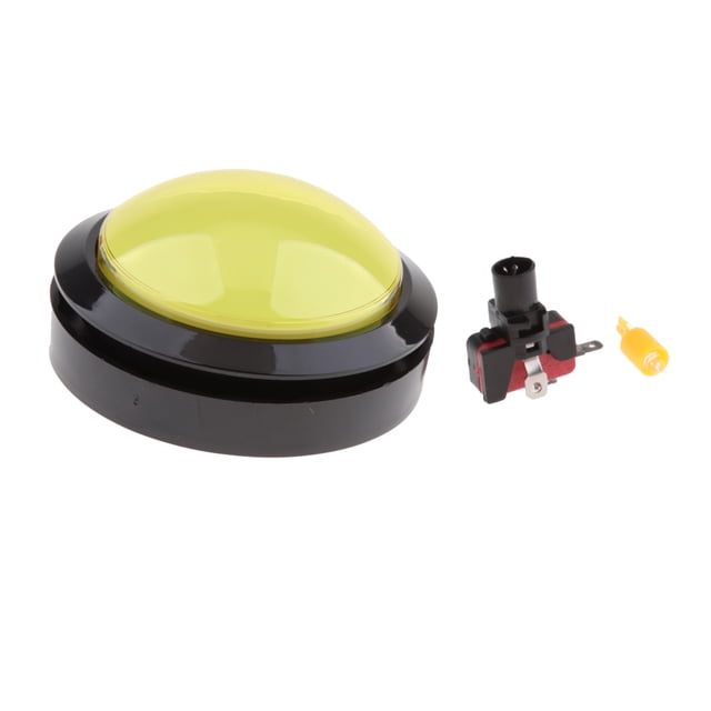 Botón pulsador LED tipo convexo Sunnimix de 100 mm para juegos Amarillo Interruptor de luz LED