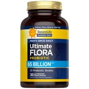 Ultimate Flora Probiotics for Men | 65 Billion CFU | 30 Delayed Release Vegan Capsules | by Renew Life