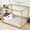 Natural Rubber Wood Full, variant on XIZE Full Size Rubberwood Canopy Floor Bed with Fence and Guardrails, Grey