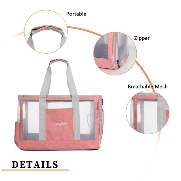 Bolsa De Transporte Para Mascotas Carrier Dog Cats Bolso Transpirable Carrying Capsule Tote Suministros para mascotas (Rosa A) Likrtyny Libre de BPA