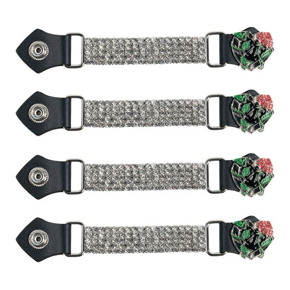 Dream Apparel 4PCS Bling Crystal Motorcycle Vest Extenders for Women Biker with Rhinestone Chains