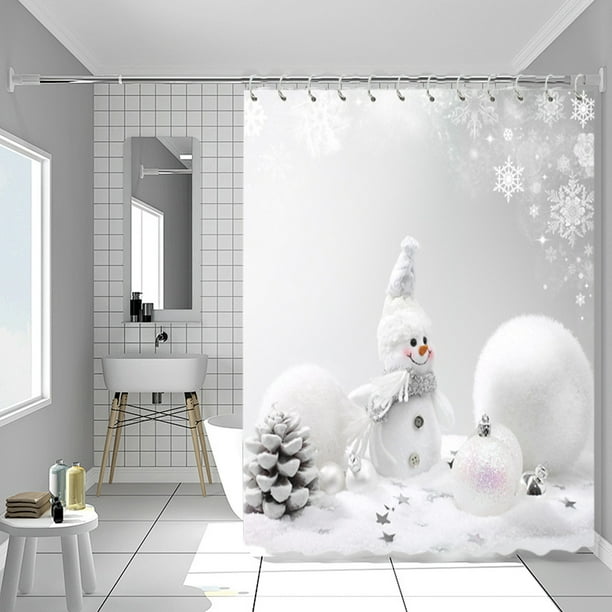 Christmas Shower Curtain Shower Curtain Proof Shower Curtain Bathroom Dry And Wet Separation Shading Warm Shower Curtain