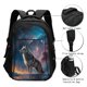 thumbnail image 3 of Balery Night Sky Wolf Mochila con carga USB para hombre y mujer - Mochila impermeable y antirrobo para laptop con puerto USB para viajes, trabajo, 3 of 7