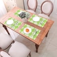 thumbnail image 6 of YFYANG Washable Heat-Resistant Placemats, 70% PVC/30% Polyester, Green Leaf Lattice Pattern Kitchen Table Mat, 12" x 18" 4 Piece, 6 of 6