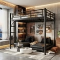 thumbnail image 4 of Aukfa Full Size Metal Loft Bed with Dual Ladders, Gaming Loft Bed Frame with Anti-Tip Device for Teens, Adults & Dorm Bedroom, Black, 4 of 7