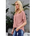 thumbnail image 2 of ABPHQTO Blusa drapeada carismática rosa de mujer, 2 of 5