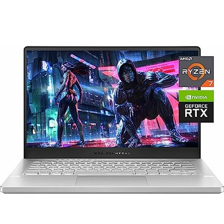 ASUS ROG Zephyrus G14 Gaming Laptop, 14" FHD 144HZ Display, AMD Ryzen 7 5800HS(Up to 4.4 GHz), NVIDIA GeForce RTX 3060 Graphics, 16GB RAM, 512GB SSD, Bluetooth, Wifi6, Windows 11 Home, White