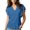 Blue07, variant on Womens Blouses Solid Notched V Neck Blouse, Ruffle Flutter Short Sleeve Casual Lightweight Shift Top Womens Tops