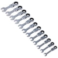 thumbnail image 2 of Stubby Metric Flexi Ratchet Spanners / Spanner Set 12pc 8mm-19mm AT150, 2 of 6