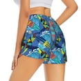 thumbnail image 3 of Bixox Women's Hawaiian Style pattern 2 in 1 Running Shorts - Lightweight Athletic Workout Gym Yoga Shorts Liner with Pockets - Large, 3 of 7