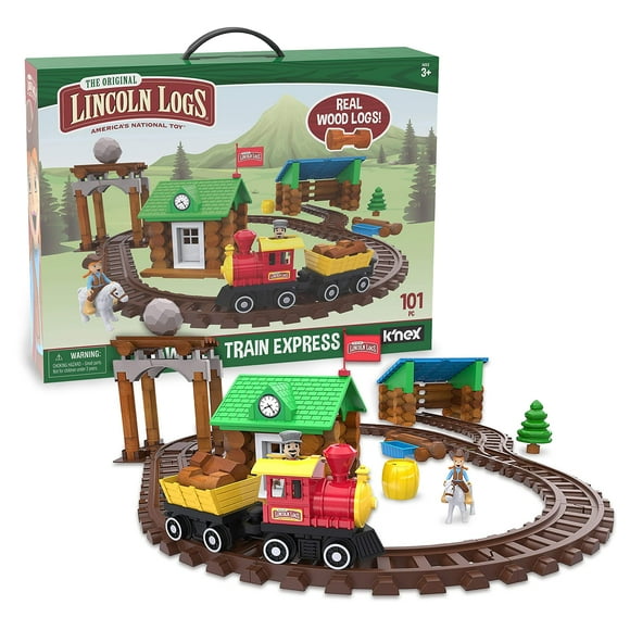Juguete de construcción Basic Fun LINCOLN Logs-Sawmill Express Train