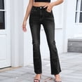 thumbnail image 7 of Juslio Womens Stretchy Flare Jeans High Waist Pocket Casual Black Jeans, 7 of 7