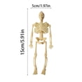 thumbnail image 3 of 6in Halloween Skeleton Hanging Ornament - Mini Poseable Plastic Skeleton Props in 4 Colors for Party Favors,Tree Decor,and Haunted House Props,Beige, 3 of 8