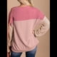 thumbnail image 4 of Camisetas Holgadas Informales de Punto con Cuello Redondo y Larga con Bloques de Color A para Mujer Rosa M, 4 of 6