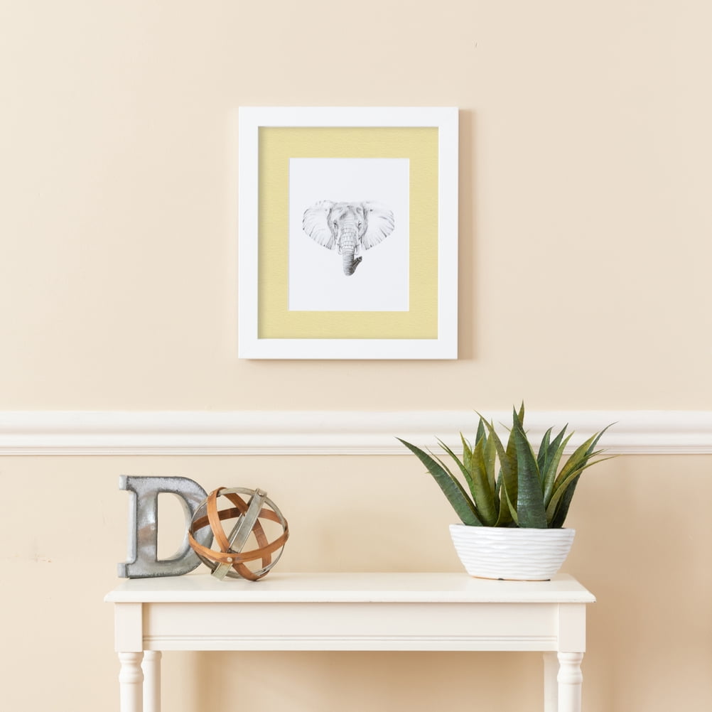 ArtToFrames 22x28 Matted Picture Frame with 18x24 Single Mat Photo Opening Framed in 1.25 Satin White Frame and 2 Buttercup Mat (FWM-3966-22x28)