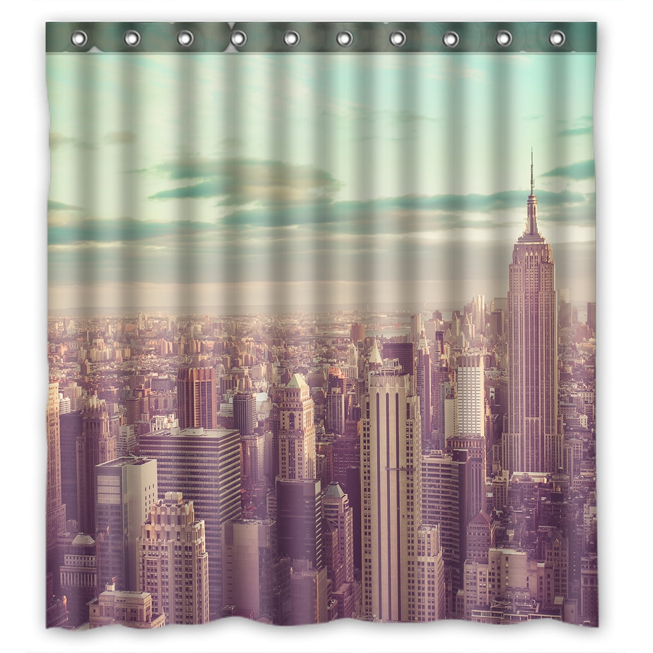 YKCG New York City Skyline Famous City Landmark Waterproof Fabric