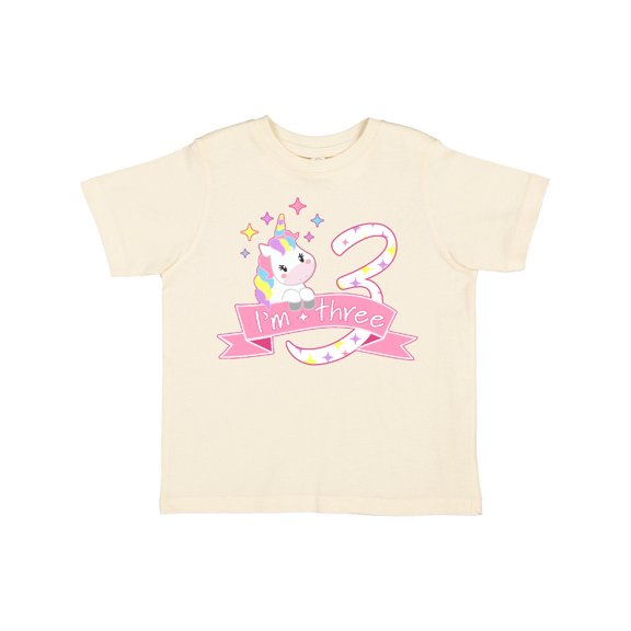 Inktastic I'm Three Cute Unicorn 3rd Birthday Boys or Girls Toddler T-Shirt
