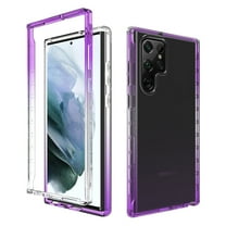 For Samsung S23 Ultra Case, Mantto Full Body Protective Gradient Bumper Shockproof Slim Hybrid Back Soft Silicone Rubber TPU Bumper Clear Phone Case For For Samsung Galaxy S23 Ultra - Purple