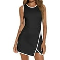 thumbnail image 2 of AEXTO Women's Workout Tennis Dress with Built-in Bra & Shorts Pockets Sleeveless Crewneck Golf Athletic Mini Dresses, 2 of 6