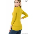 thumbnail image 4 of Zenana Women's Front V-Neck Classic Thin Snap Button Down 3/4 Sleeve Ribbed Knit Cardigan, 4 of 4
