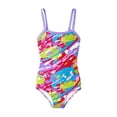 thumbnail image 3 of Girl Swimsuit Purple Toddler One Piece Swimsuit Quick Drying Kids Bathing Suits 7-8 Years, 3 of 4