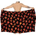 thumbnail image 5 of LA LEELA Men's Pareo Halloween Costumes Spooky Pumpkin Party Swim Trunks Swimwear Cover Up Beach Wrap Summer Sarong for Men One Size Orange Ghost, Black, 5 of 5
