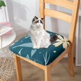 thumbnail image 3 of 4PCS Chair Seat Covers Printed Square Chair Cushion Cover Stretch Kitchen Dining Seat Slipcovers Removable Dining Room Upholstered Chair Seat Cushion Cover, 3 of 6