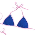 thumbnail image 3 of Stamzod Triangle Bikini Sets for Women Two Piece Drawstring Bathing Suits High Cut Cheeky Swimsuit Summer Beach Swimwear Blue-1 L, 3 of 5