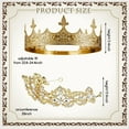 thumbnail image 2 of JUMRHFAN 2 Pcs Antique Royal King Crown for Men Baroque Queen Crown for 2025 Graduation Prom Party Crystal Tiara Prom Cosplay Birthday Wedding Hair Headband Accessories(Elegant Style), 2 of 7