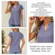 thumbnail image 5 of Tops con cuello en V Diseño hueco Puños sueltos transpirables de moda Tops de color puro Tops casuales de manga corta para playa Púrpura XL, 5 of 6