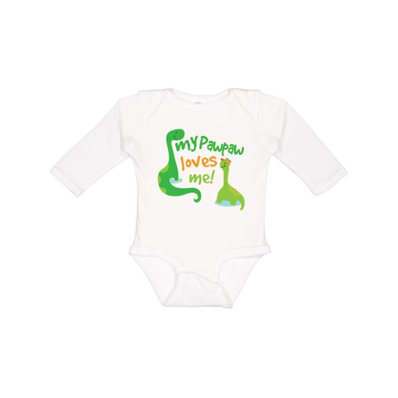 Inktastic My PawPaw Loves Me Boys Long Sleeve Baby Bodysuit