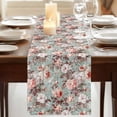 thumbnail image 3 of Pink Green Spring Floral Table Runner, Vintage Botanical Summer Washable Cotton Linen Table Runners 90 Inches Long, Dresser Scarf Runner for Dining/Coffee/Kitchen/Hallway Tables 13''x90'', 3 of 9