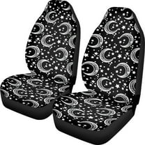Kuiaobaty Car Seat Cover for Front Seat, Breathable Universal Automotive Seat Protector Vehicle Bench Covers, Moon Star Black