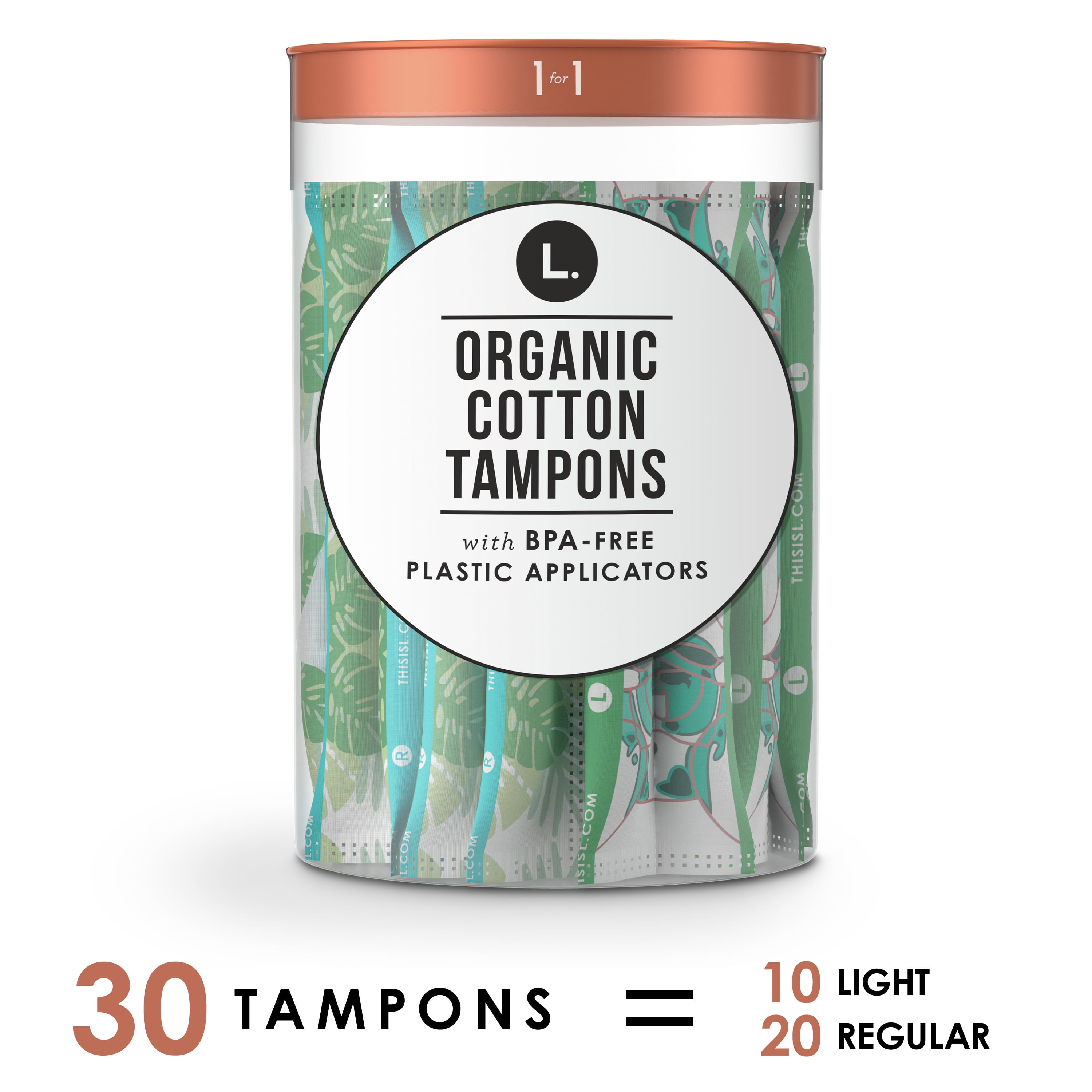 Cotton Tampons Light/Regular Absorbency Duo Pack, 30 ct