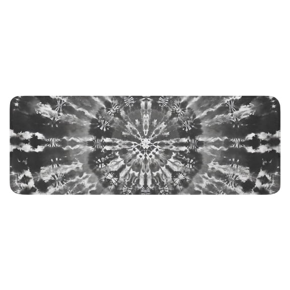 Black Tie Dye Pattern Kitchen Rug Mat,Kitchen Runner Rugs Non Skid Washable,Decorative Kitchen Floor Mats for Kitchen,Sink,Laundry,17"x47.2"