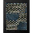 thumbnail image 2 of Vess, June Erica 12x14 Black Modern Framed Museum Art Print Titled - Deco Pattern in Blue IV, 2 of 5