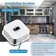 CAZONER Natural Gas Detector & Propane Detector, 10-Year Lifespan, Home Kitchen RV Methane & Propane Alarm, LCD Screen