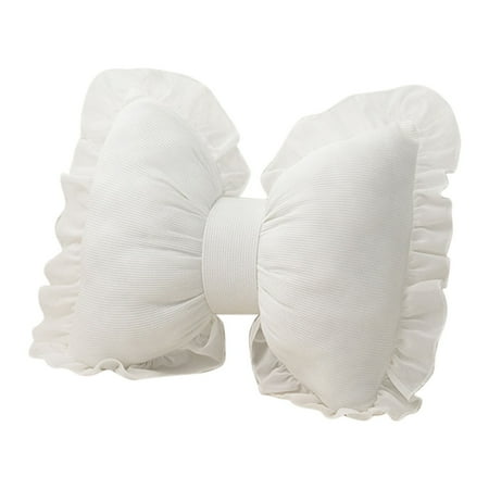 Hwkond Couch Pillows Bow Shaped Pillow Cute Bow Shaped Pillow Waist Pillow Home Decoration Bow Shaped Pillow Cushion Suitable For Sofa Bed Living Room Bedroom Car Backrest Cushion White
