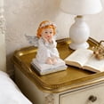 thumbnail image 6 of Cute Angel Girl Statue, Resin Craft Figurine, Desk Ornament Gift, Delicate Hand-Painted White Sculpture, Whimsical Fairy Angel Art for Home Office Decor, Shelf Display, and Festive Present, 6 of 8