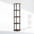 thumbnail image 1 of Furinno Turn-N-Tube 5 Tier Multipurpose Corner Display Rack Shelving Unit, Amber Pine/Black, 1 of 6