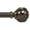 Bronze, variant on KAMANINA 7/8" Adjustable Single Curtain Rod with Netted Texture Finial, 28 - 48", Antique Silver