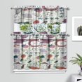thumbnail image 2 of Kitchen Food Cooking Chef Kitchen Curtain Valance 3 Piece Set for Kitchen Curtains and Valance Set Short Curtain Sink Window Decor 36 Inch Small Window Treatment Tier 27.5x36 Length, 2 of 6